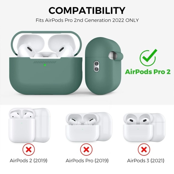 Silicone Protective Case for AirPods Pro 2 with hand strap , AHASTYLE - Picture 3 of 13